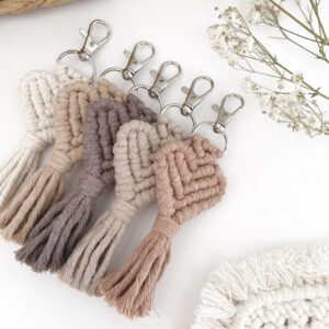 Porte-clés coeur macramé