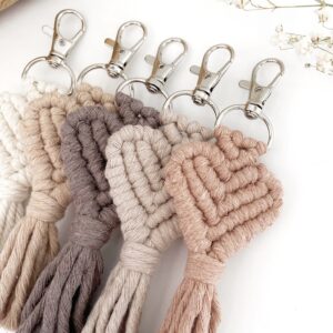 Porte-clés coeur macramé