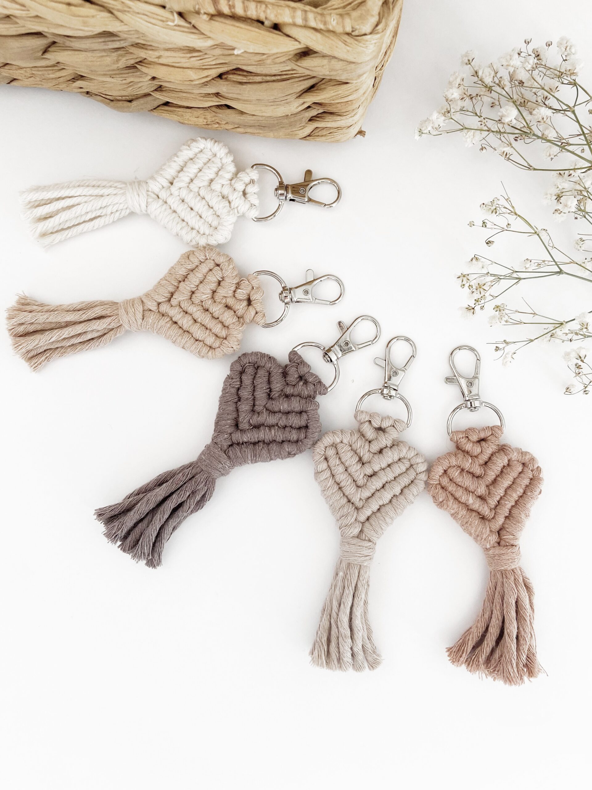 Porte-clés coeur macramé – Image 3